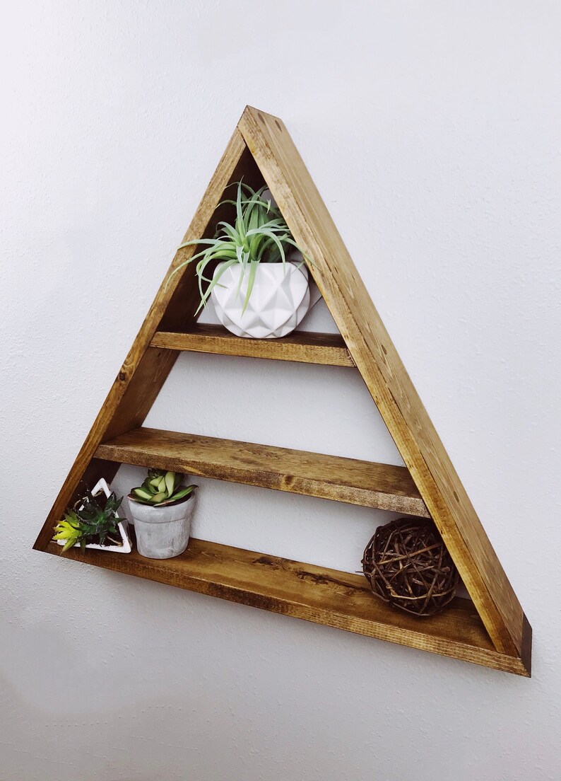 Triangle Shelf Shelf Shelves Triangle Wall Decor Etsy