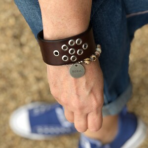 Leder Manschette, Manschette Armband, Snap Manschette Armband, Up Cycled Leder Manschette Armband, Lederschmuck, Leder-Stil, Up Cycled Leder, Boho