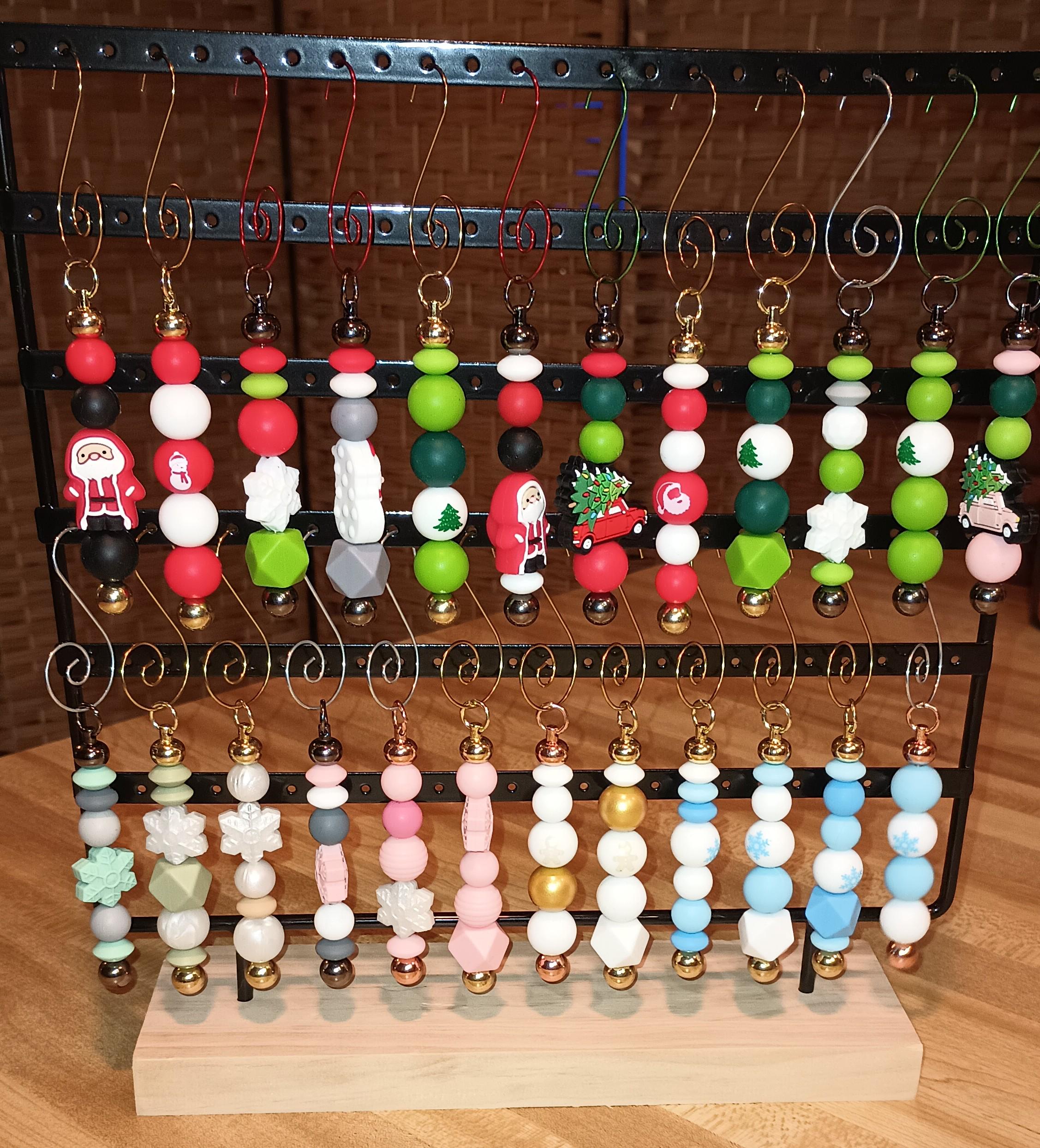 8個セット Custom Handcrafted Beaded Christmas Tree Ornaments - Silicone