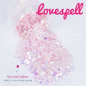 Lovespell - Glitter - Pink Glitter - Valentine's Day Glitter - Pink Chunky Glitter Mix - Nail Glitter - Glitter for Tumblers - Nail Glitter