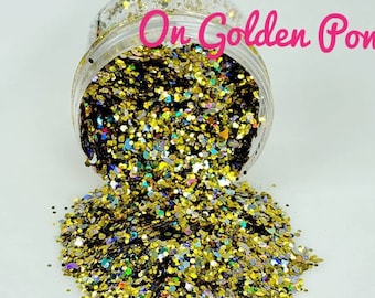On Golden Pond - Glitter - Gold Glitter - Gold Chunky Glitter Mix - Gold Holographic Glitter - Polyester Glitter - Solvent Resistant Glitter