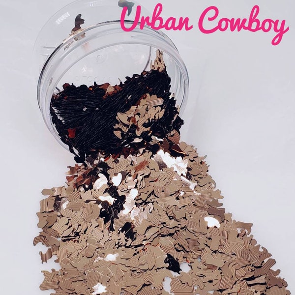 Urban Cowboy - Glitter - Glitter Shapes - Cowboy Glitter Shapes - Horse Glitter Shape - Cowboy Hat Glitter - Cowboy Boot Glitter