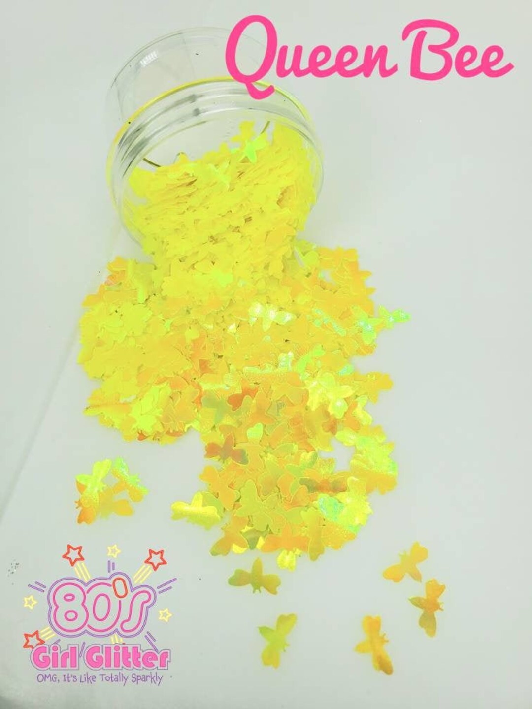 Queen Bee Glitter Glitter Shapes Yellow Iridescent Glitter Bee Shaped