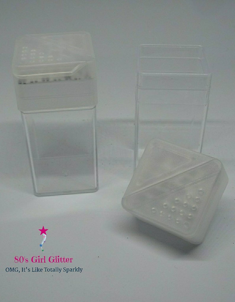 Square Glitter Shaker 1.5 oz Acrylic Square Glitter Storage Square Glitter Container Refillable Glitter Container Glitter Shaker image 1