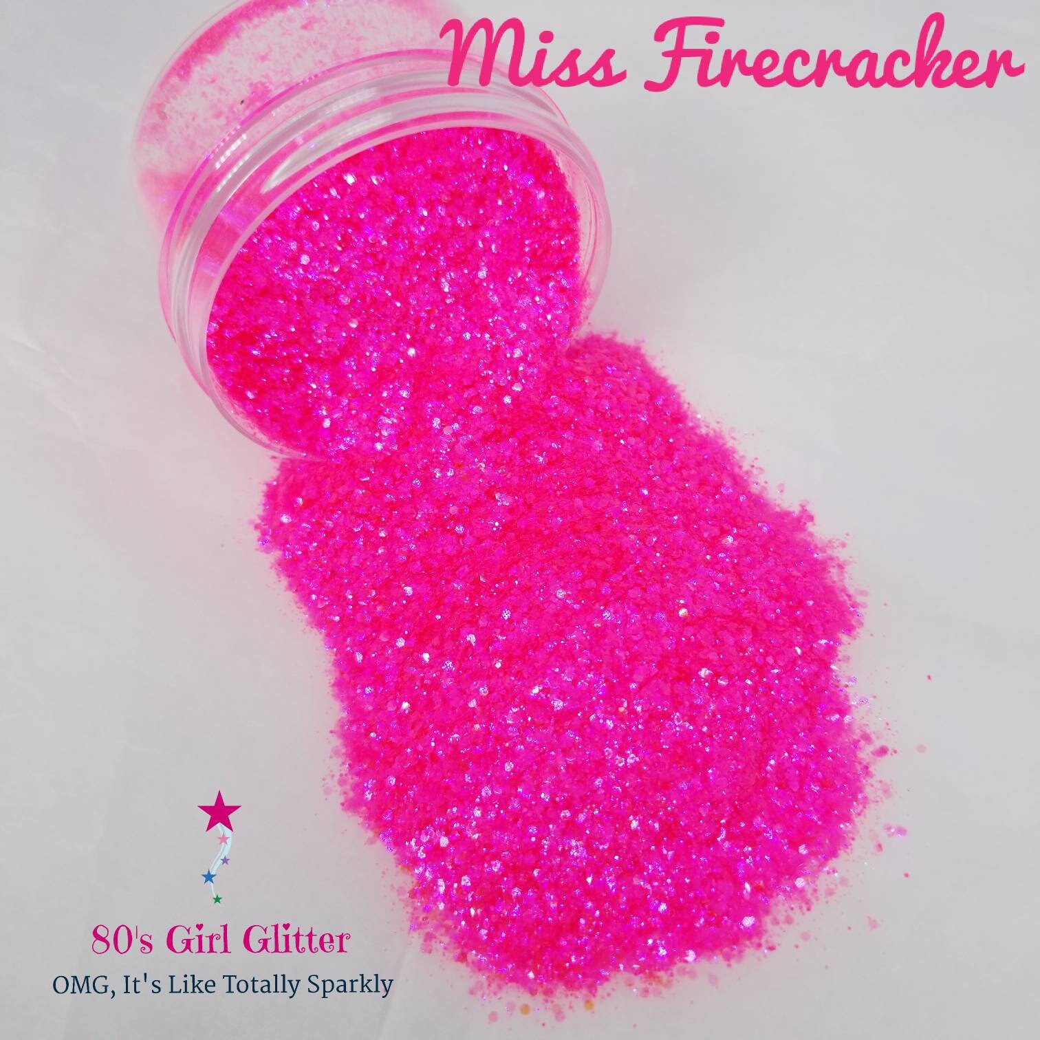 Nail Glitter Hot Pink Sparkle Glitter Dust Powder Nail Art #2
