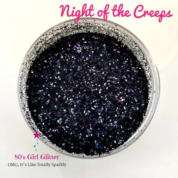 Night of the Creeps Glitter Black Glitter Black Fine Sized Glitter Fine  Black Glitter Polyester Glitter Solvent Resistant 