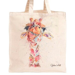 Giraffe Tote Bag Wildlife Art Bag 100% Heavy Cotton Canvas | Etsy