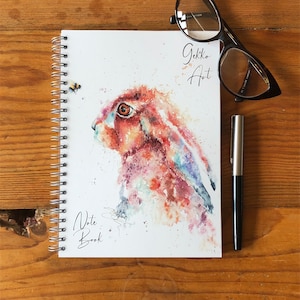Quaderno Hazel Hare & The Bee, blocco note Rabbit Bunny, formato A5, rilegato a spirale, quaderno d'arte sulla fauna selvatica dell'artista acquerellista Sandi Mower