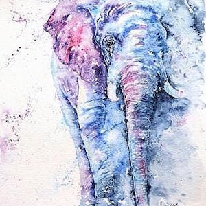 Elephant Tea Towel, Wildlife Art Tea Towel, 100% Cotton, Homeware, Textiles, Watercolour, Elephant, Gift, Kitchenware, Animals