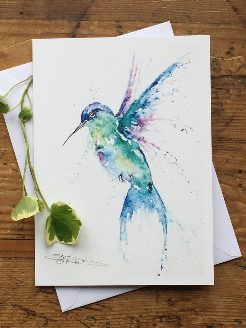 Kolibri-Karte Vogel-Gruß-Karte Notiz-Karte Wildlife Art | Etsy