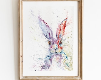 Hare Watercolor Giclée Print: Fine Art Wildlife Painting