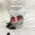 Robins Watercolour Design Jug, Milk Churn, Creamer, Ceramic Vase, Flower Vase, Wildlife Art Jug, Carafe