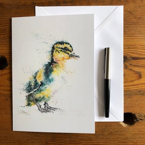 Duckling Card, Duck Greetings Card, Note Card, Wildlife Art, Greeting Card, Art Card, Birthday Card, Blank Card, Watercolour