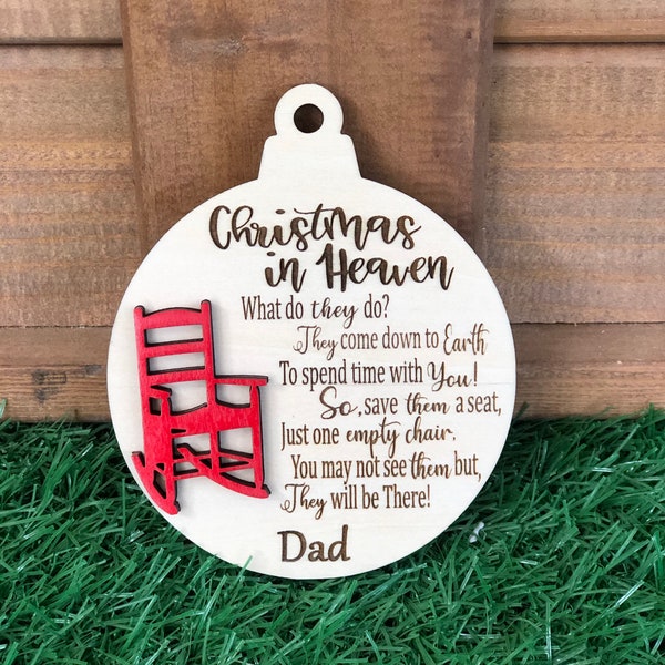 Christmas in Heaven wood ornament. Personalized ornament, Christmas ornaments, memorial ornament