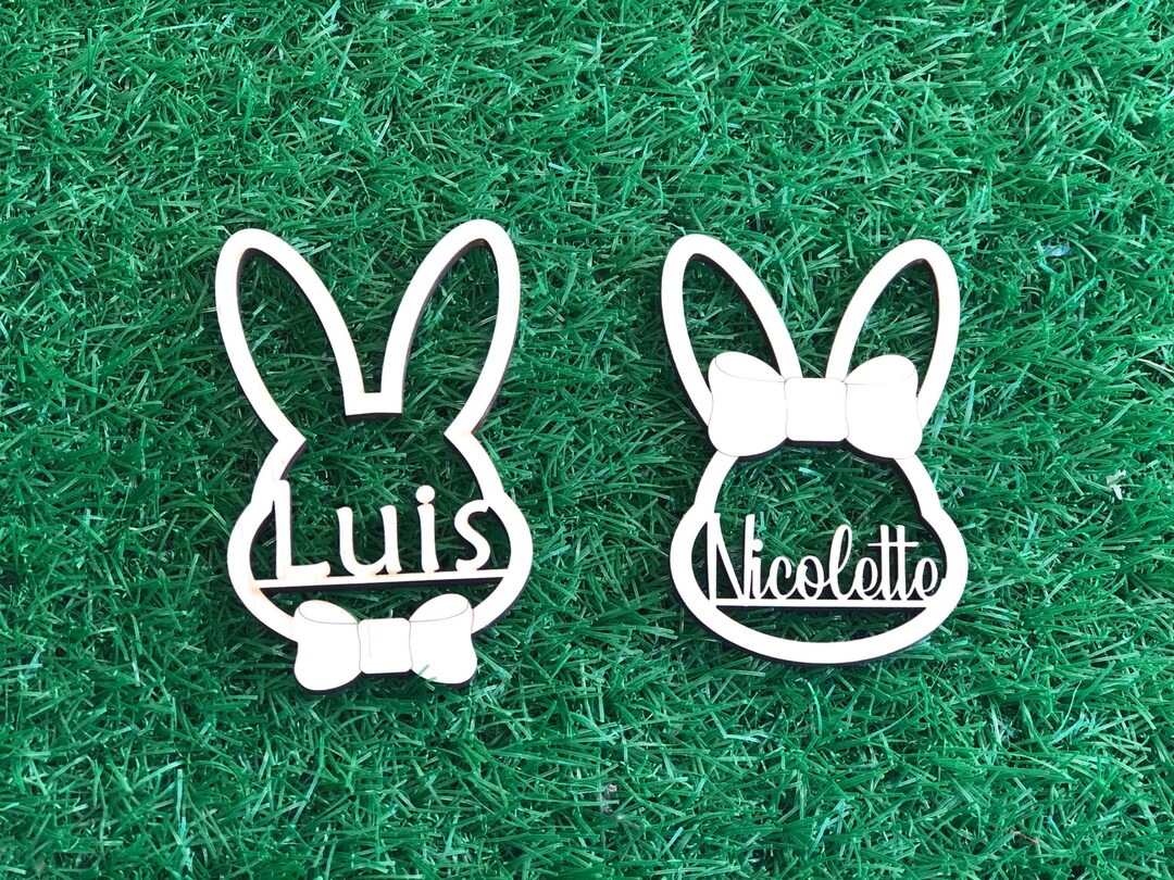 Easter Rabbit Personalized Tags. Bunny Name Cutouts,basket Name Tags - Etsy