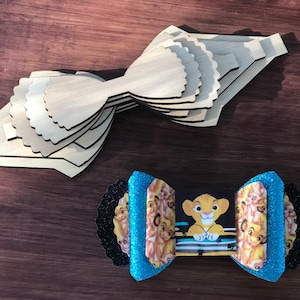 Hair bow templates , wood bow templates diy glitter,vinyl  abc faux leather bows. Trace and handcut