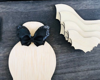 Bat wings hair bow template. Wooden templates for hair bows. Tracing templates
