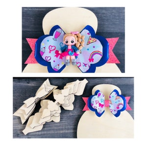 Hair bow templates,wood templates, tracing stencil , diy viny,faux leather, glitter bows