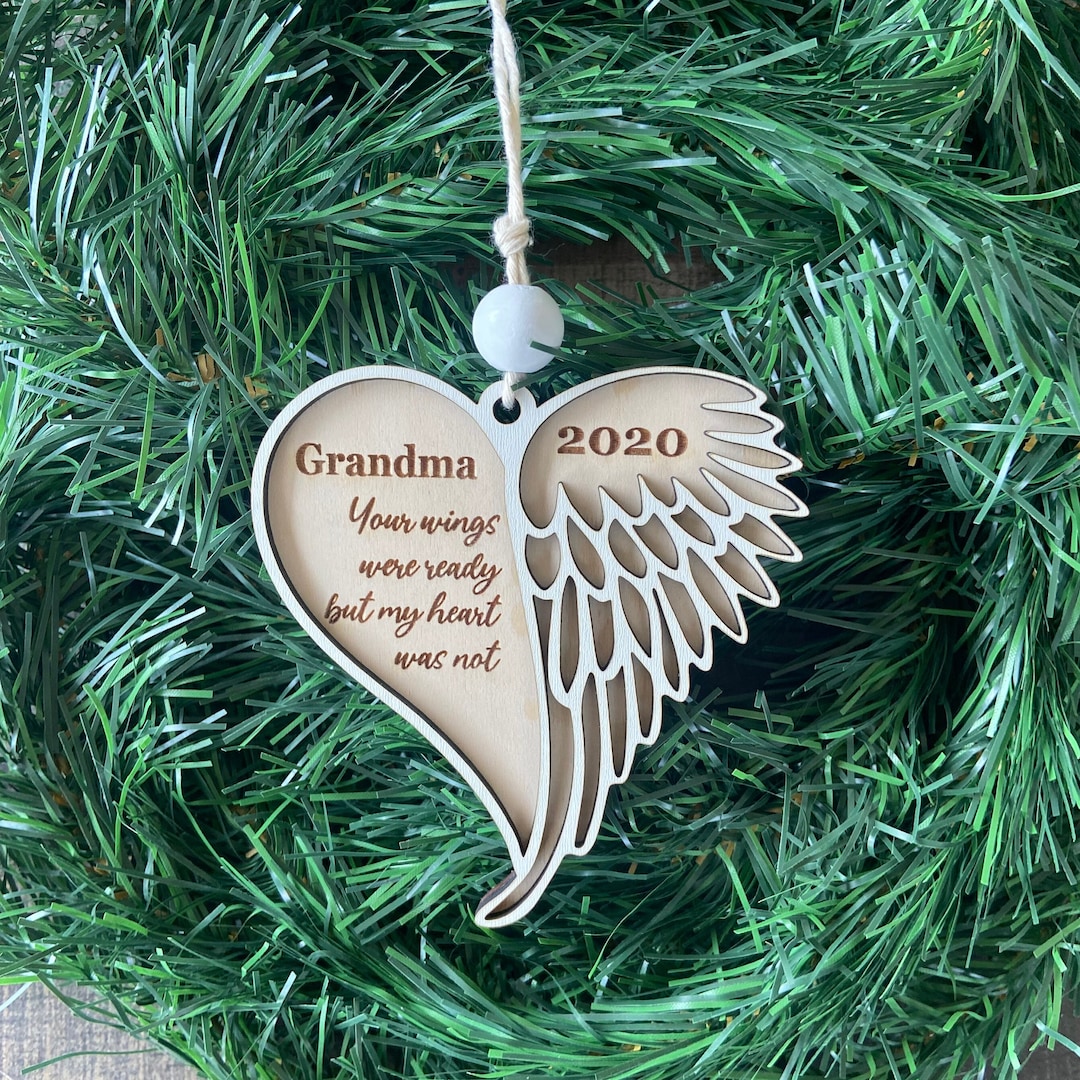 Angel Wing Christmas Ornament. Personalized Ornament, Memorial Ornament
