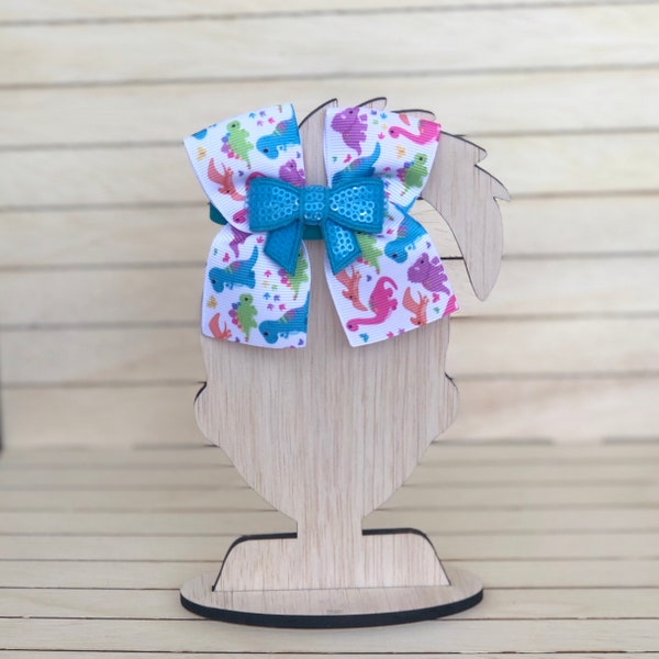 Hair bow displays/ Stands. Teen girl head silhouette. Wooden stand great for big jojo bows and cheer bows