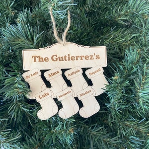 Christmas ornament Family stocking ornament personalized ornament