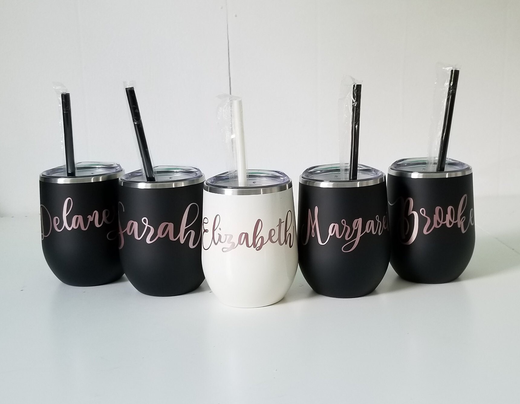 Custom Wine Tumbler Name Decal Wine Glass Decal Title Decal Etsy