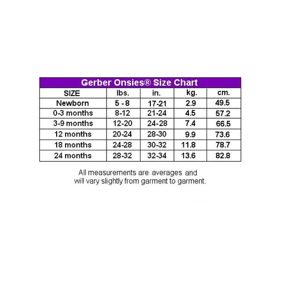 Roots Baby Size Chart