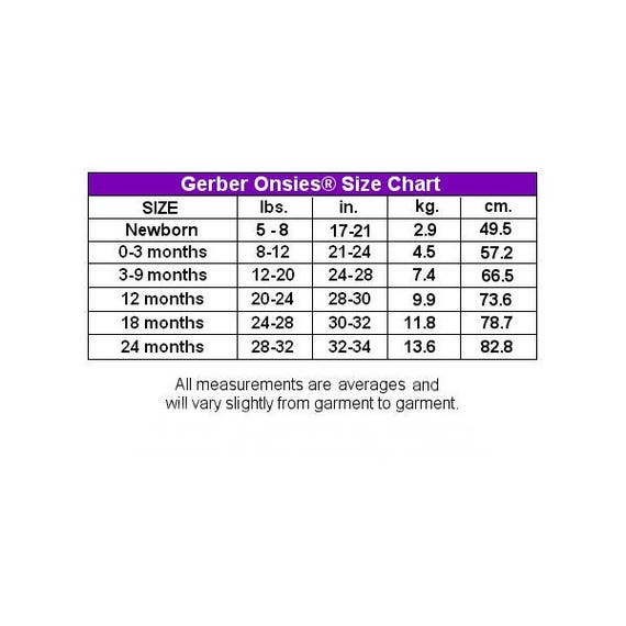 Gerber 0 3 Month Size Chart