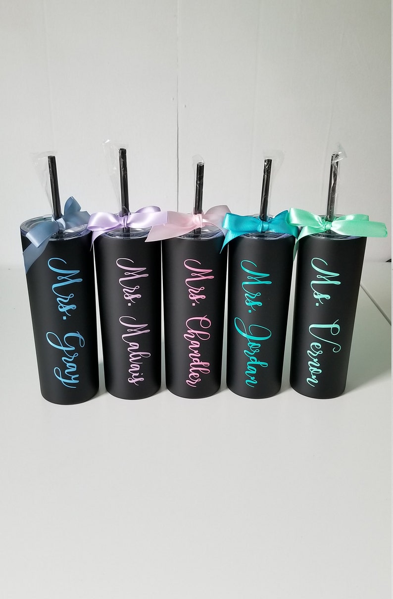 Personalized Teachers Gift Matte Black Tumbler Hashtag Etsy