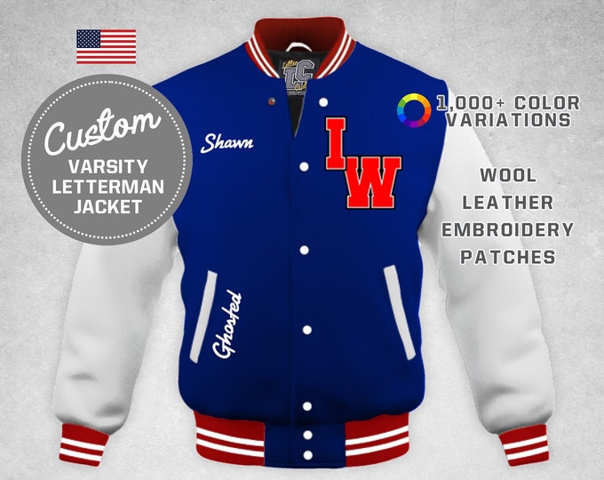 Royal Blue Varsity Jacket College Letterman Coat Baseball Top - Etsy