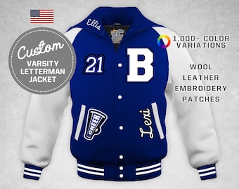 Personalized Cropped Varsity Letter Jacket With Design on - Etsy