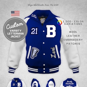 Custom Varsity Cheerleader Competitive Spirit Jacket Leather & Wool ...