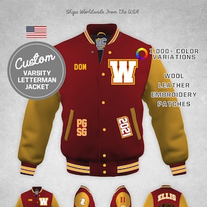 Custom Varsity Letterman Basketball Jacket High School Gold - Etsy