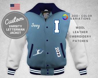 Multi-Patches Mixed Leather Varsity Blouson - Ready to Wear