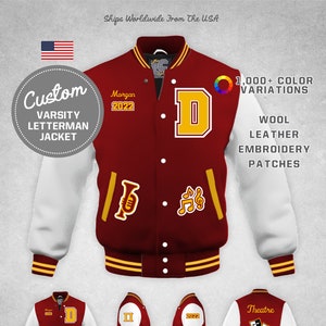 Custom High School Band Letter Jackets Cardinal Red Wool & White ...