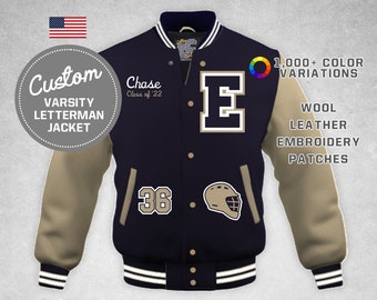 leather embroidered varsity leather