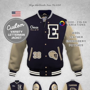 Custom Varsity Letterman Lacrosse School Jacket Cream Leather ...