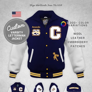 Custom Varsity Cheerleader Jacket White Leather & Royal Blue Wool ...