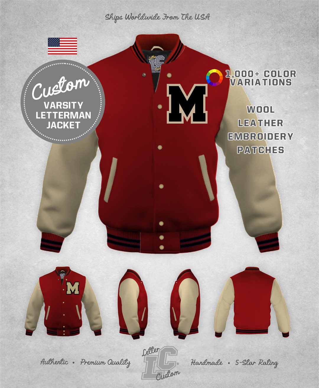Varsity Letterman Jacket Inspired By Glee Mckinley Hs Guys Etsy