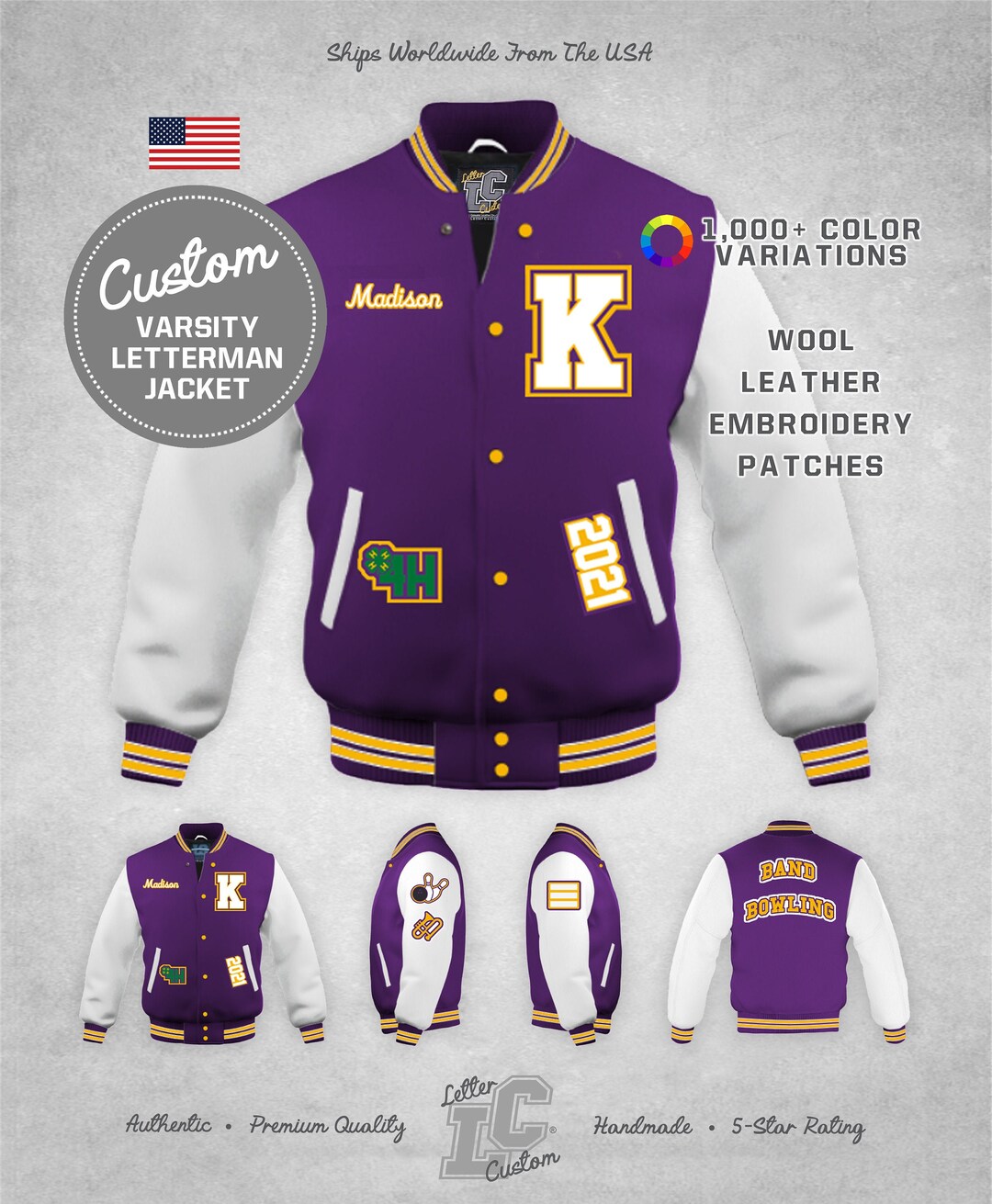 Custom Varsity Letterman Lacrosse School Jacket Cream Leather 