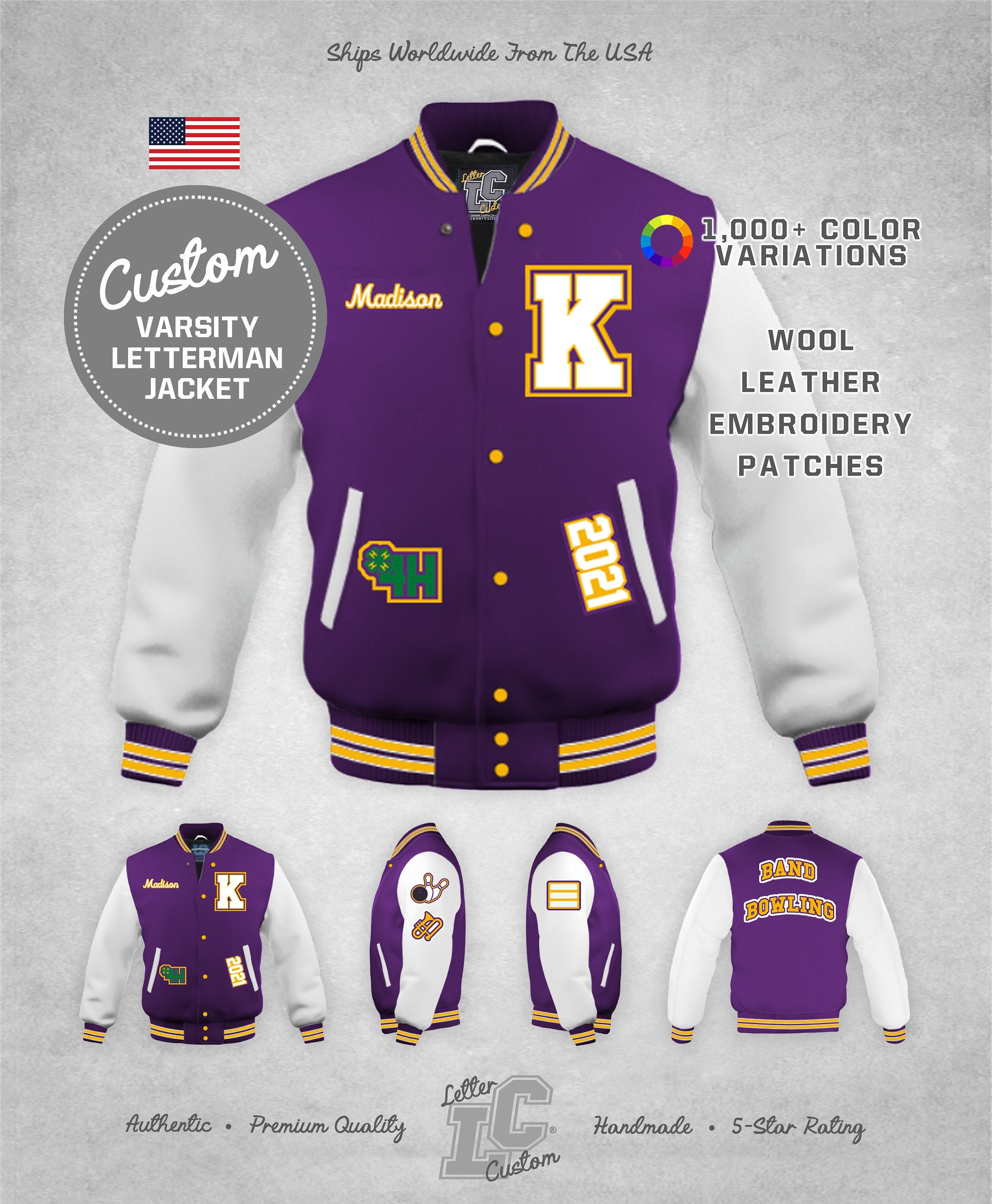 High School Letter Jackets for Athletes, Bands and Club