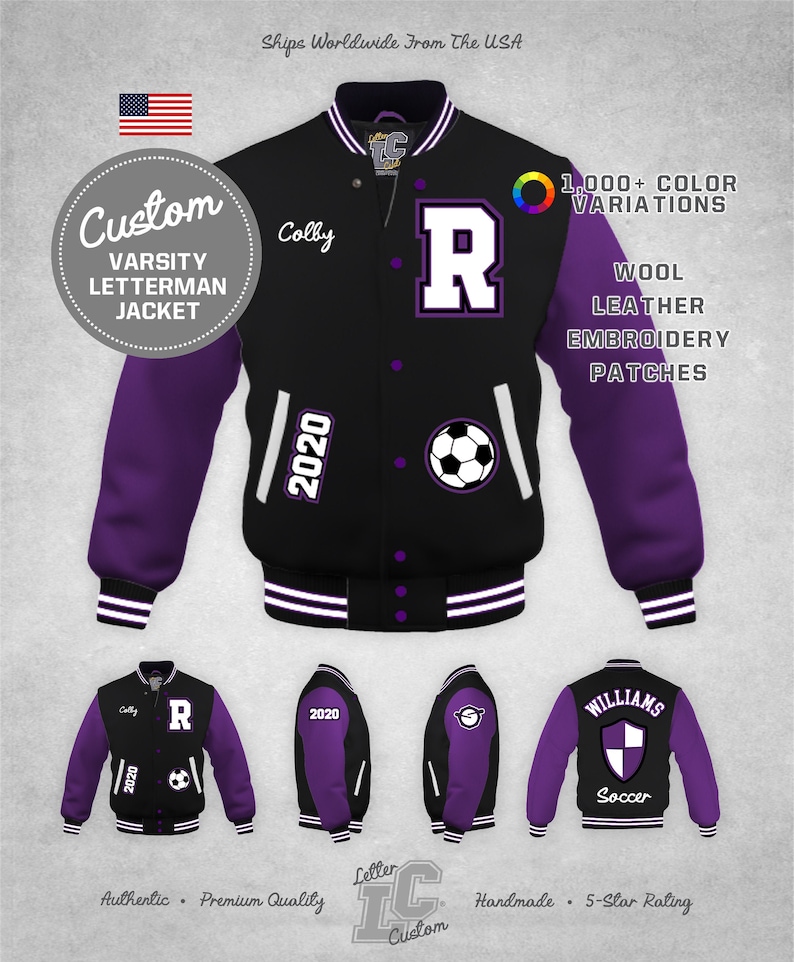 Custom Varsity Letterman Soccer Jacket High School Graduation - Etsy