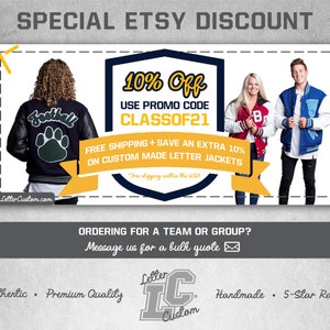 Custom Varsity Letterman Baseball Jacket Gray Leather & Black Wool High School Chenille Patches Mascot Premium LetterCustom® Handmade image 7