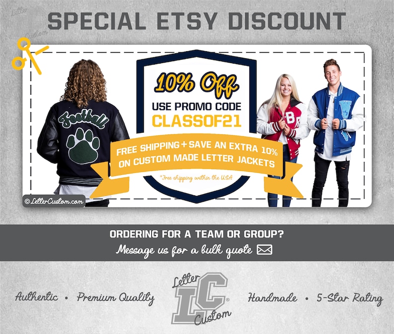 Custom Varsity Letterman Baseball Jacket Gray Leather & Black Wool High School Chenille Patches Mascot Premium LetterCustom® Handmade image 7