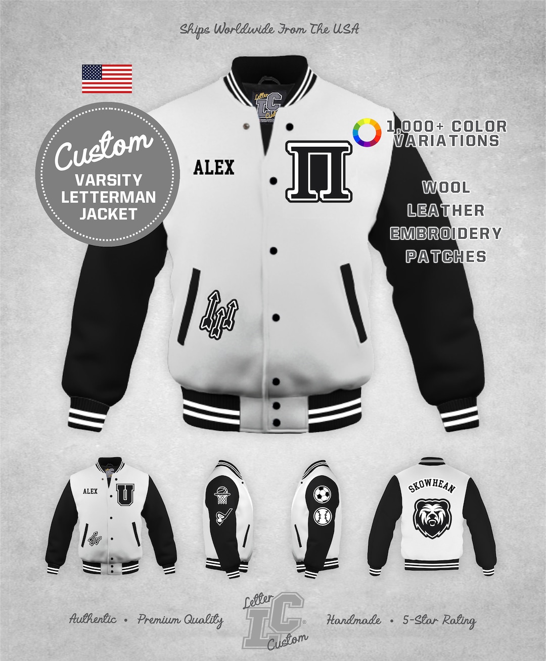 Custom Greek Letter Fraternity Varsity Jacket Pi Black Leather - Etsy