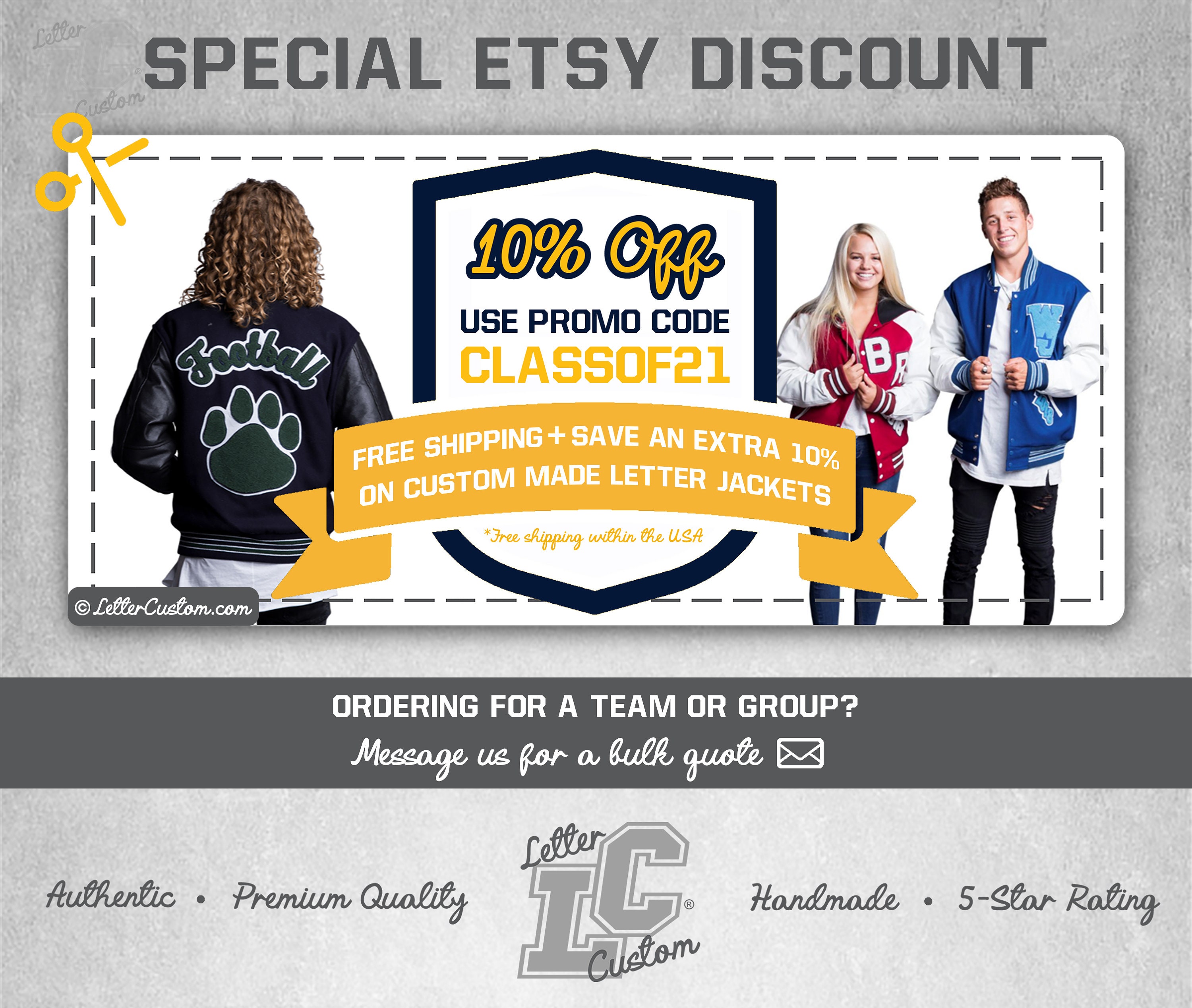 Custom Varsity Letterman Swimming 