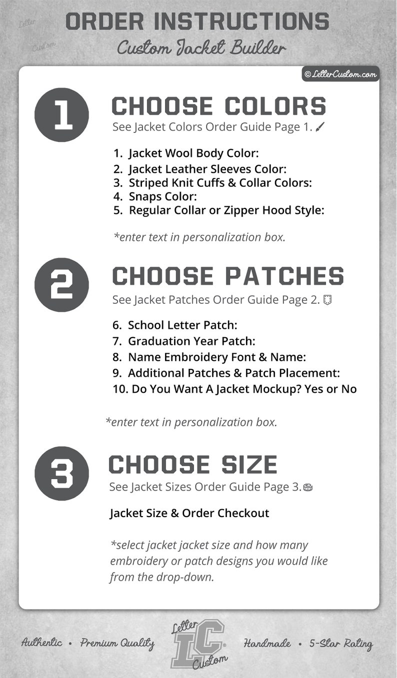 Custom Varsity Letterman Baseball Jacket Gray Leather & Black Wool High School Chenille Patches Mascot Premium LetterCustom® Handmade image 2