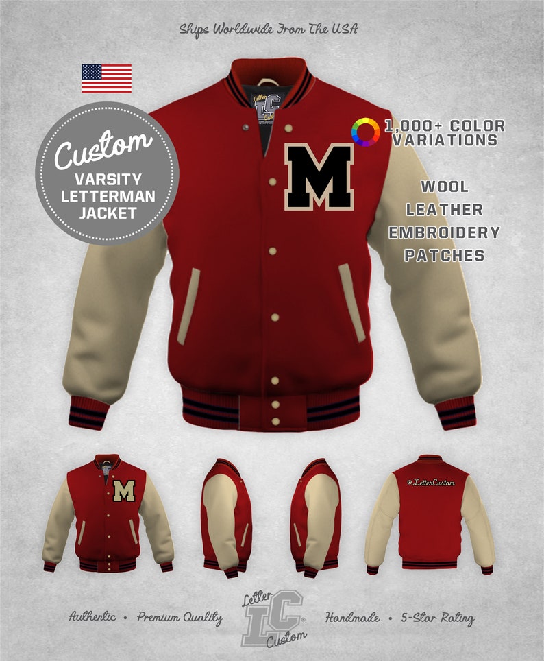 Varsity Letterman Jacket Inspired By Glee McKinley HS Guys | Etsy