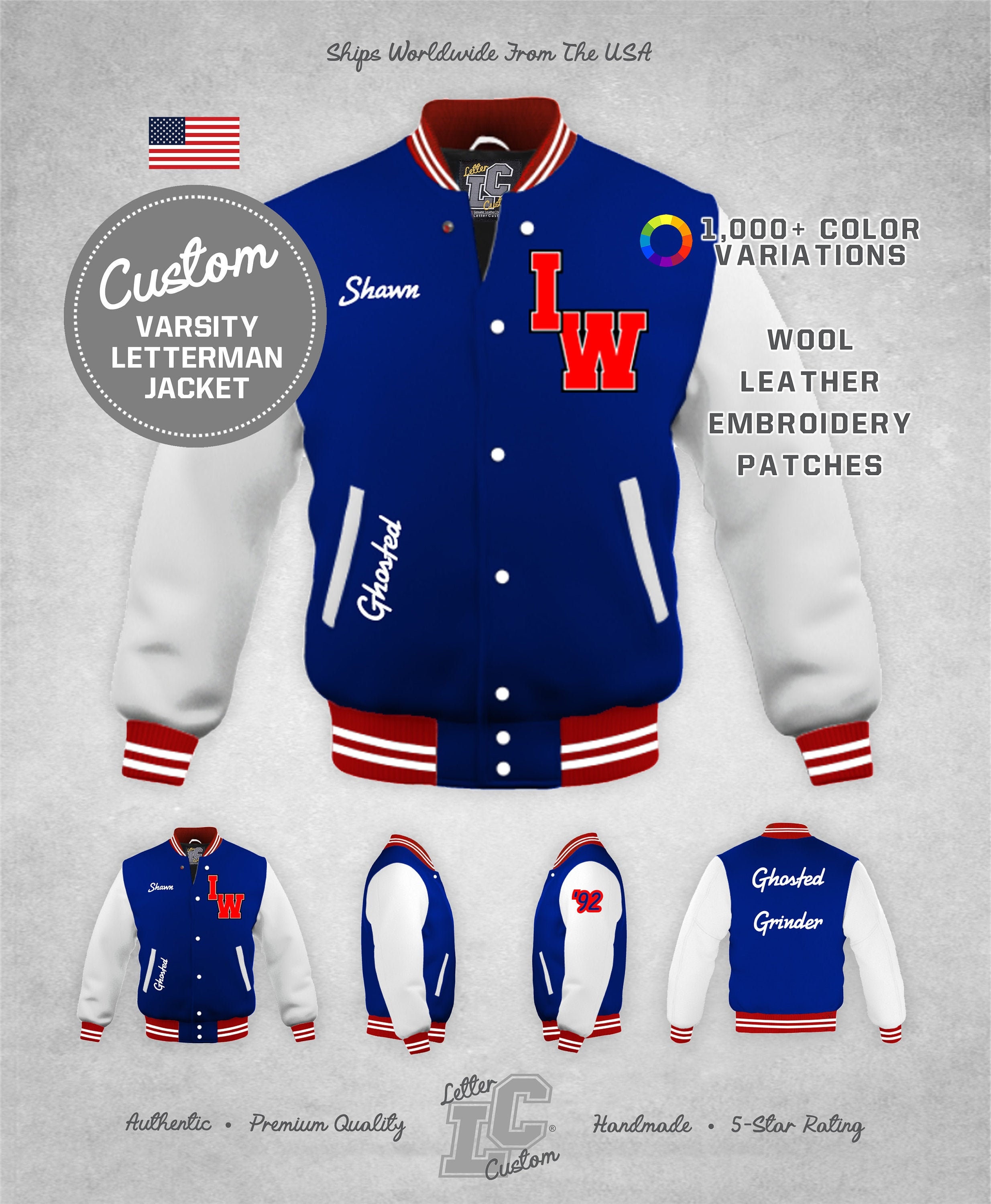 Clout Collection Varsity Jacket with Custom Bone Patching