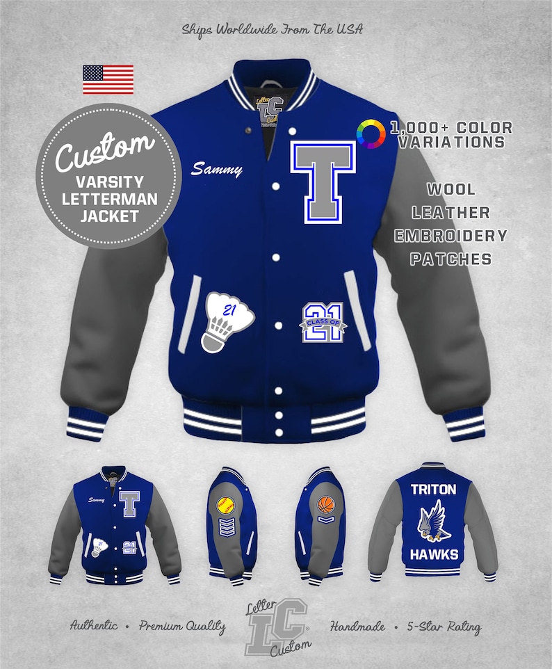 Custom Badminton Varsity Letter Jacket Wool & Leather - Etsy